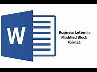 Video thumbnail for Business Letter - Modified Block Format