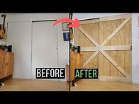 Video thumbnail for How to make sliding closet barn doors cheap