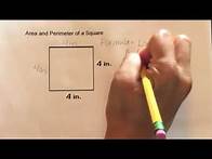 Video thumbnail for How to find the Area and Perimeter of a Square
