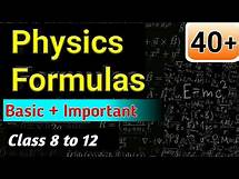 Video thumbnail for Physics formulas list | all basic and important formulas & physical equations | class 8 to 12.