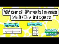 Video thumbnail for Multiply and Divide Integer Word Problems