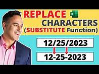 Video thumbnail for SUBSTITUTE Function in Microsoft Excel – Replace Characters!