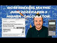 Video thumbnail for GCSE Edexcel Maths June 2024 Paper 3 Higher Tier (Calculator)