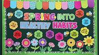 Video thumbnail for Spring Bulletin Board Classroom Decorations Flower Health Habits Bulletin Board Set Spring Colorful Floral Bee Paper Cutouts for School Classroom Chalkboard Kindergarten Home Office Supplies