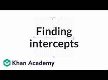 Video thumbnail for Finding intercepts from an equation | Algebra I | Khan Academy