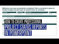 Video thumbnail for How to create a Project Status Report Slide in Powerpoint (Download Free Template)