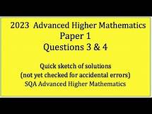 Video thumbnail for 2023 SQA Adv. Higher Maths Paper 1 Nos. 3 & 4