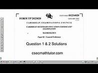 Video thumbnail for CXC CSEC January 2023 Mathematics Paper 2 Question 1 - 2
