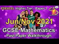 Video thumbnail for Edexcel GCSE Maths June 2021 / November 2021 Paper 3 Higher Tier Walkthrough