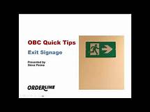 Video thumbnail for OBC Quick Tips: Exit Signage