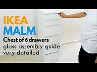 Video thumbnail for IKEA MALM Chest of 6 drawers white mirror glass assembly instructions very detailed