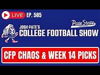 Video thumbnail for CFP Rankings Reaction | Rivalry Week Predictions | Upset Alert Meter | UNC Fires Mack Brown