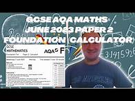 Video thumbnail for GCSE AQA Maths June 2023 Paper 2 Foundation Tier (Calculator)