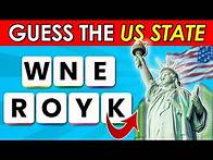 Video thumbnail for Can You Guess the 50 US States by Their Scrambled Names? ✅🗽 | Easy, Medium, Hard, Impossible