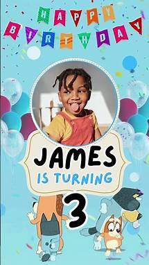 Video thumbnail for BLUEY BIRTHDAY PARTY INVITATION VIDEO - Canva Template