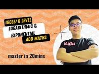 Video thumbnail for Logarithmic and exponential functions (log) (IGCSE/GCE O Level ADD MATHS) 0606