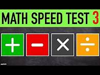 Video thumbnail for Math Speed Test #3 (20 Math Problems) - Addition Subtraction Multiplication Division Mental Math