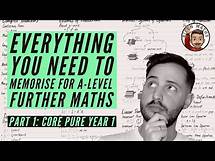 Video thumbnail for Everything you NEED to memorise for A-Level Further Maths • Part 1: Core Pure Year 1 💡