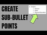 Video thumbnail for How to Create Sub Bullet Points in Word