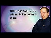 Video thumbnail for Microsoft 365 Tutorial on adding bullet points in Word