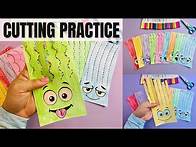Video thumbnail for Scissors Cutting Practice | Cutting on Paper | Learning to Cut | Scissor Skills Worksheets