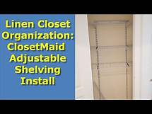 Video thumbnail for Linen Closet Organization Ideas: ClosetMaid Shelving Install