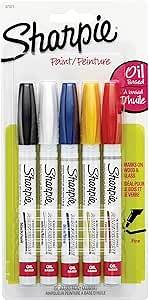 Video thumbnail for Sharpie Oil-Based Paint Markers, Fine Point, Assorted Colors, 5 Count - Great for Rock Painting