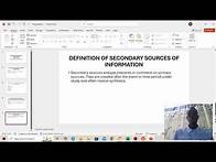 Video thumbnail for A quick guide to secondary sources of information—what they are by Ochan Richard