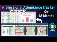 Video thumbnail for A Professional Attendance Tracker for 12 Months in Excel | Attendance Tracker with Dashboard & Chart