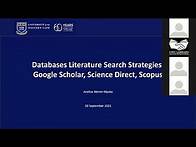 Video thumbnail for Databases Literature Search Strategies Google Scholar, Science Direct, Scopus
