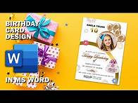 Video thumbnail for Happy Birthday Card Design In MS Word | Download FREE Template