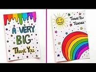 Video thumbnail for 2 Easy Thank you Card for Teachers | Handmade Thank you Card | DIY thank you card | Greeting Cards