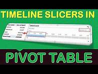 Video thumbnail for Excel Pivot Table Timeline Slicers