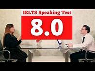 Video thumbnail for IELTS Speaking test band score of 8 with feedback