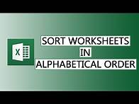 Video thumbnail for Sort Excel Worksheets in alphabetical order in 90 seconds