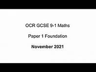 Video thumbnail for OCR GCSE 9-1 Maths Foundation November 2021 Paper 1