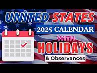 Video thumbnail for 2025 Calendar with Holidays in the United States | 2025 US Holiday Calendar | 12 Months Festivals