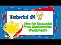 Video thumbnail for How to Generate Free Mathematics Worksheet? TUT#1