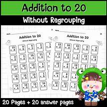 Video thumbnail for Addition to 20 Without Regrouping Fill in the Blanks Worksheets (numbers 1-20) for Kindergarten-1st Grade Math. Addition Worksheets - Etsy