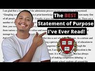 Video thumbnail for THE BEST STATEMENT OF PURPOSE I HAVE EVER READ!!! | Harvard Graduate School of Education Example