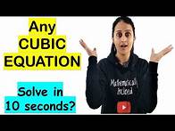 Video thumbnail for CUBIC EQUATION FACTORIZATION SHORTCUT/ SOLVING CUBIC EQUATIONS IN 10 SECONDS/ Math Tricks.