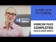 Video thumbnail for Exercise files completed files & cheat sheets - Word 2016 Tutorial [2/52]