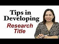 Video thumbnail for TIPS IN DEVELOPING RESEARCH TITLE|| How to START Writing Research Proposal|| Research 1|| Part 1