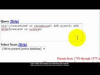 Video thumbnail for US Patent Office Advanced Patent Search Tutorial
