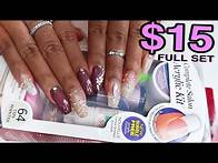 Video thumbnail for I Tried the Kiss Complete Salon Acrylic Nail Kit! DIY $15 FULL SET!