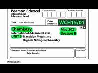 Video thumbnail for Pearson Edexcel International A level chemistry unit 5 May 2021 Section B