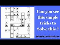 Video thumbnail for Crossword Puzzle in Maths | Math Crossword Puzzle | Fill the missing numbers @mindyourchoices