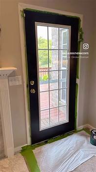 Video thumbnail for Miss Ali’s Southern Accents Interior Design on Instagram: "Your interior door color … what is your favorite? We saw many inspiration photos of black and dark gray doors. Decided on black with satin brass hardware."