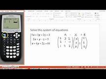 Video thumbnail for Using the TI-84 to solve systems of equations with 3 variables