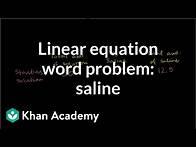 Video thumbnail for Mixture problems 2 | Linear equations | Algebra I | Khan Academy